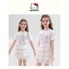 Hellokitty Girls Summer Suit 2025 New Short-Sleeved Girl Skirt Kidsren's Summer Suit Two-Piece Trendy Set