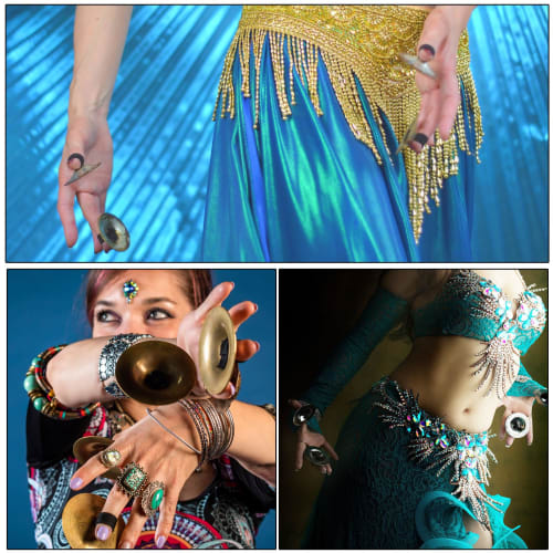 PATIKIL Finger Cymbal, 1 Piece, Diameter 2.08mm, Brass/Copper, Golden Tone, for Foot Dance Parties, One-Handed Operation