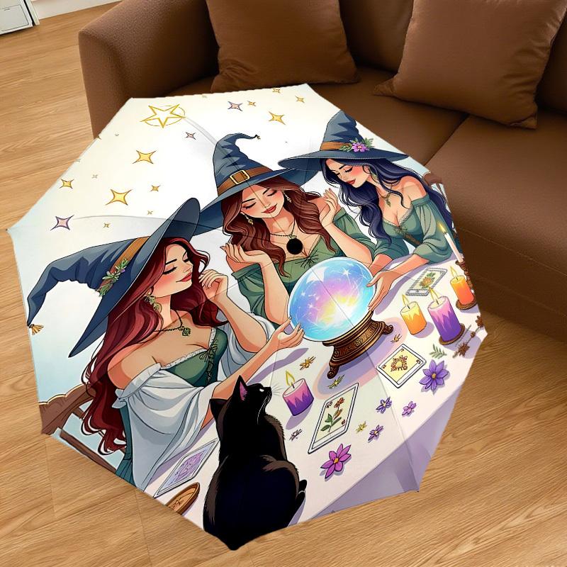 1pc Witchcraft Magic Automatic Open/Close Umbrella with Windproof, 8-Rib Sturdy Canopy, Durable Ribs, Fashionable Design1170A