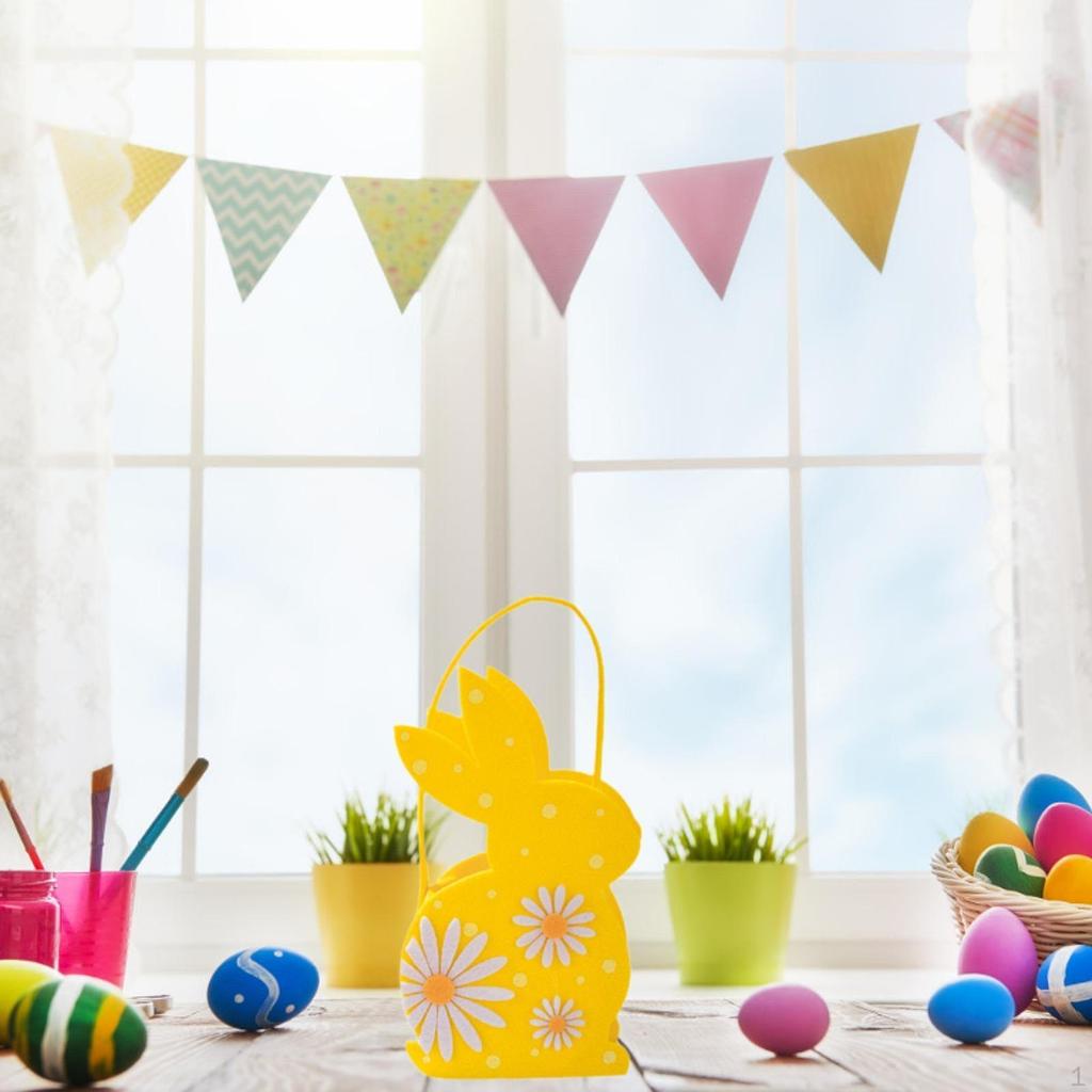 Easter Bunny Bags Candy Pouch Felt Cloth Rabbit Basket Tote
