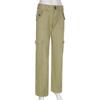 Multi Tasche Neue Einfarbig Cargo Hosen Damen Niedrige Taille Lose High Street 2022 Retro Mode Gerade Denim Hosen Heißer verkauf