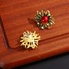 Boucles d'oreilles Puces Tournesol Émail Vintage Goutte d'Huile Boucles d'oreilles Perles Haut de Gamme Boucles d'oreilles Style Cour Médiévale Luxe Léger pour Femmes