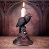 Halloween Owl Gothic Crow Candle Holder Resin Craft For Tabletop Ornaments Decor
