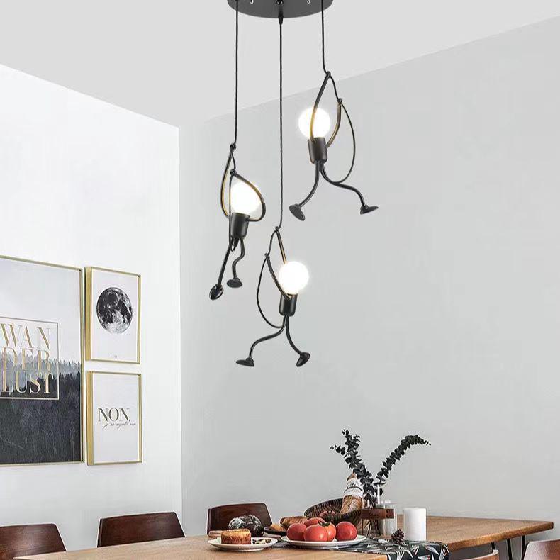 Nordic Wrought Iron Pendant Light - Retro Modern Art for Cafe or Boutique Decor