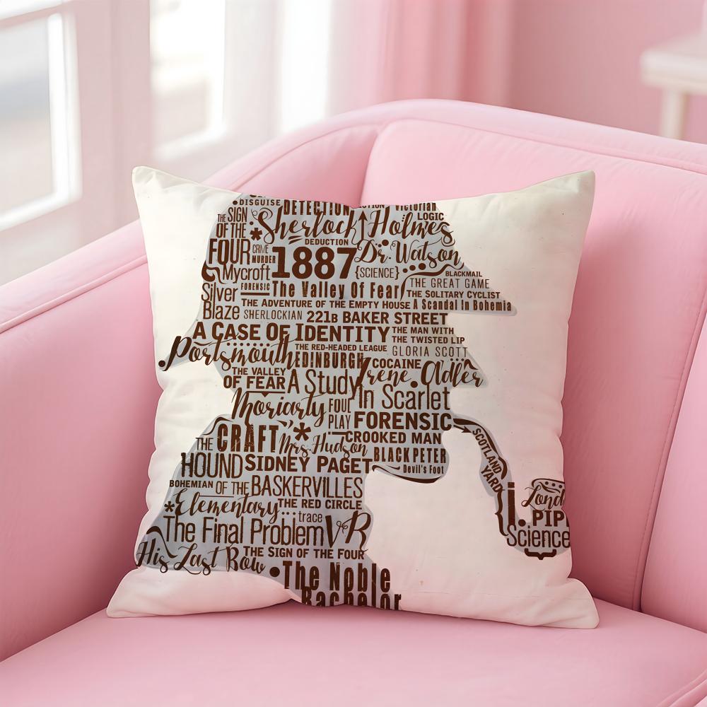 Tv Suspenseful SSherlock HHolmes Cushion Cover Pillow Case Soft Skin Friendly Fabric Comfort Concealed Zipper