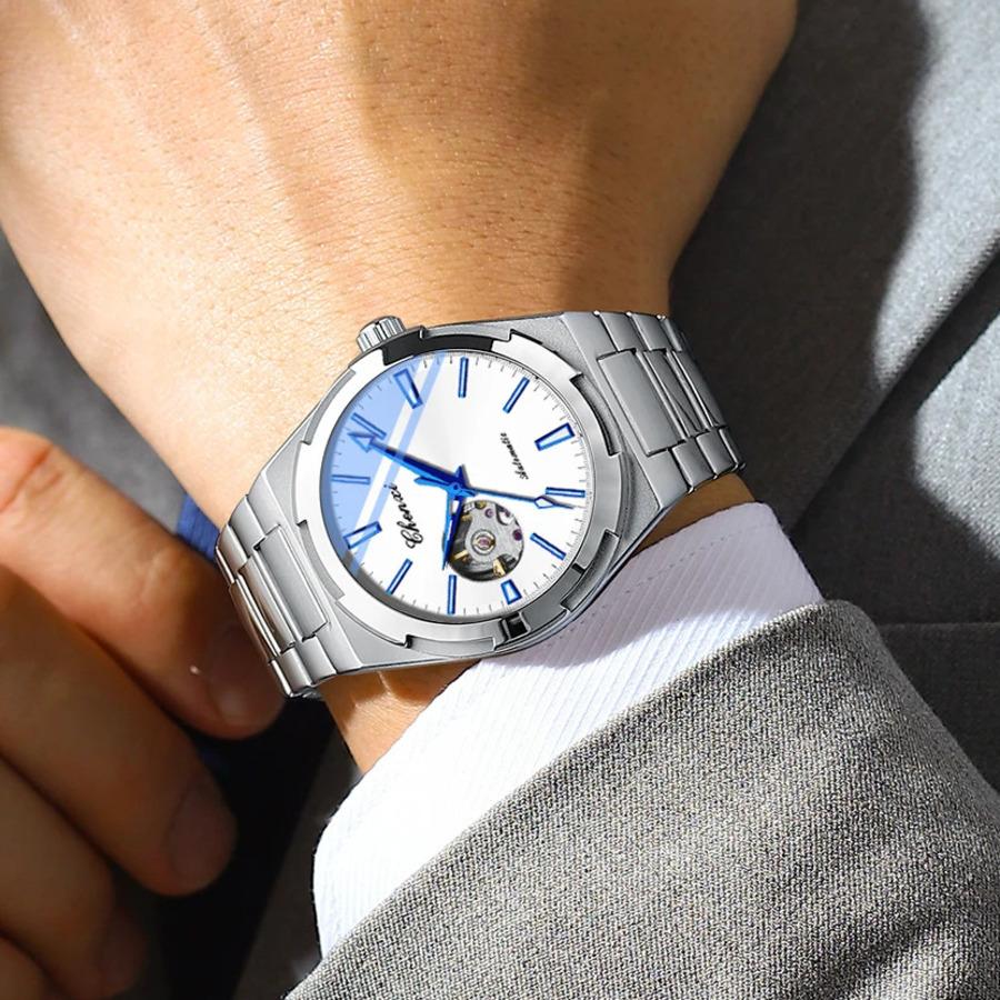 CHENXI Automatic Movement Mechanical Watches for Men Hollow Skeleton Mens Watches Waterproof Business Relogios Masculino