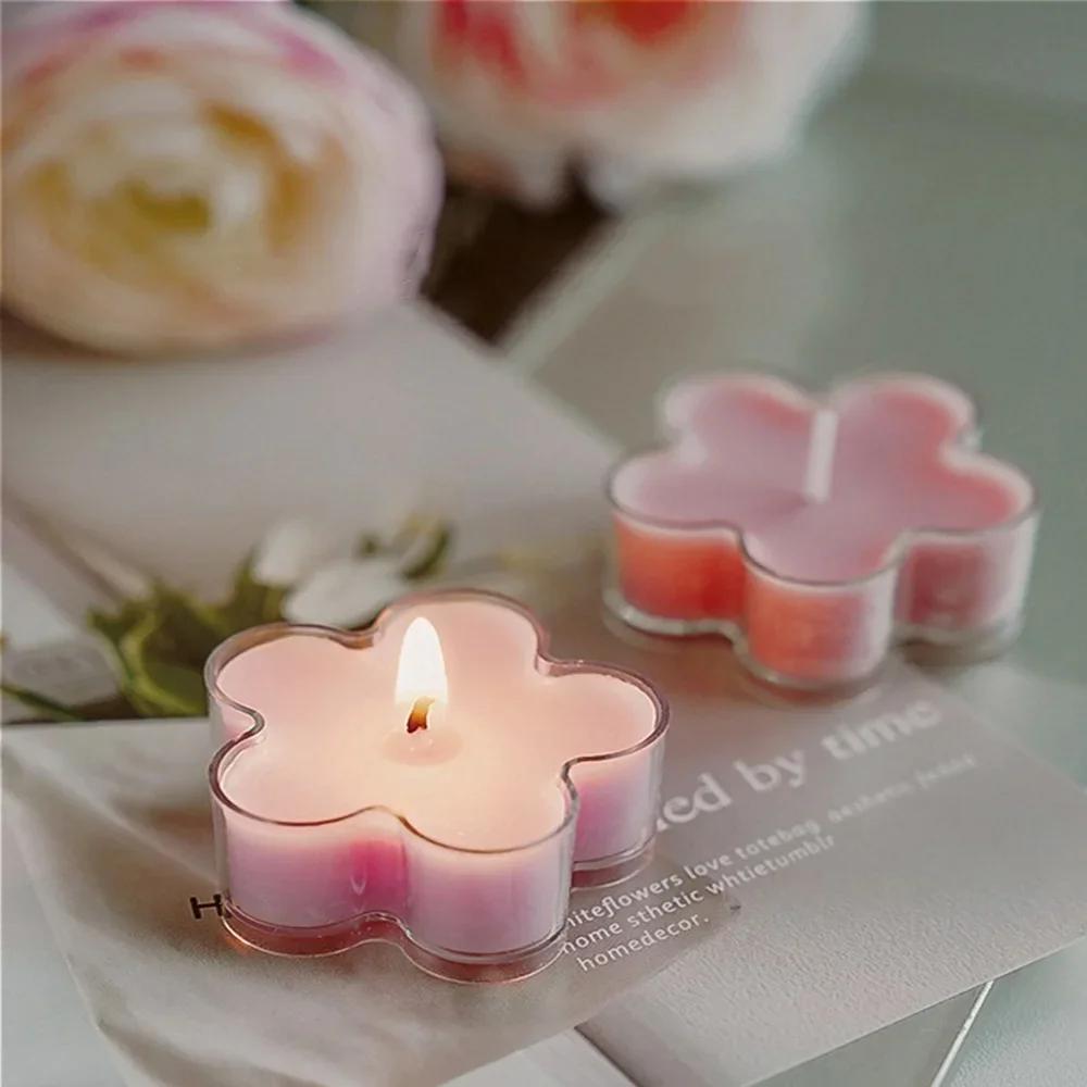 Flower Candle 4h Tea Light Scented Candle Aromatherapy Soy Wax Candles Wedding Birthday Candle Party Home Decoration