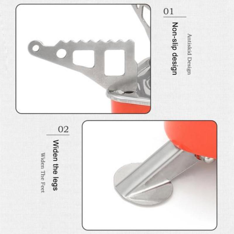1 Set Stark kompatibler Herdbrenner Anti-Rutsch-Halterung Nicht verformbares quadratisches Gas-Camping-Werkzeug zum Kochen im Freien