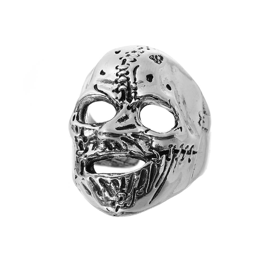 Boutique New Retro Simple New Punk Hip-hop Skull Personality Men's Open Ring Robot Ghost Head Jewelry
