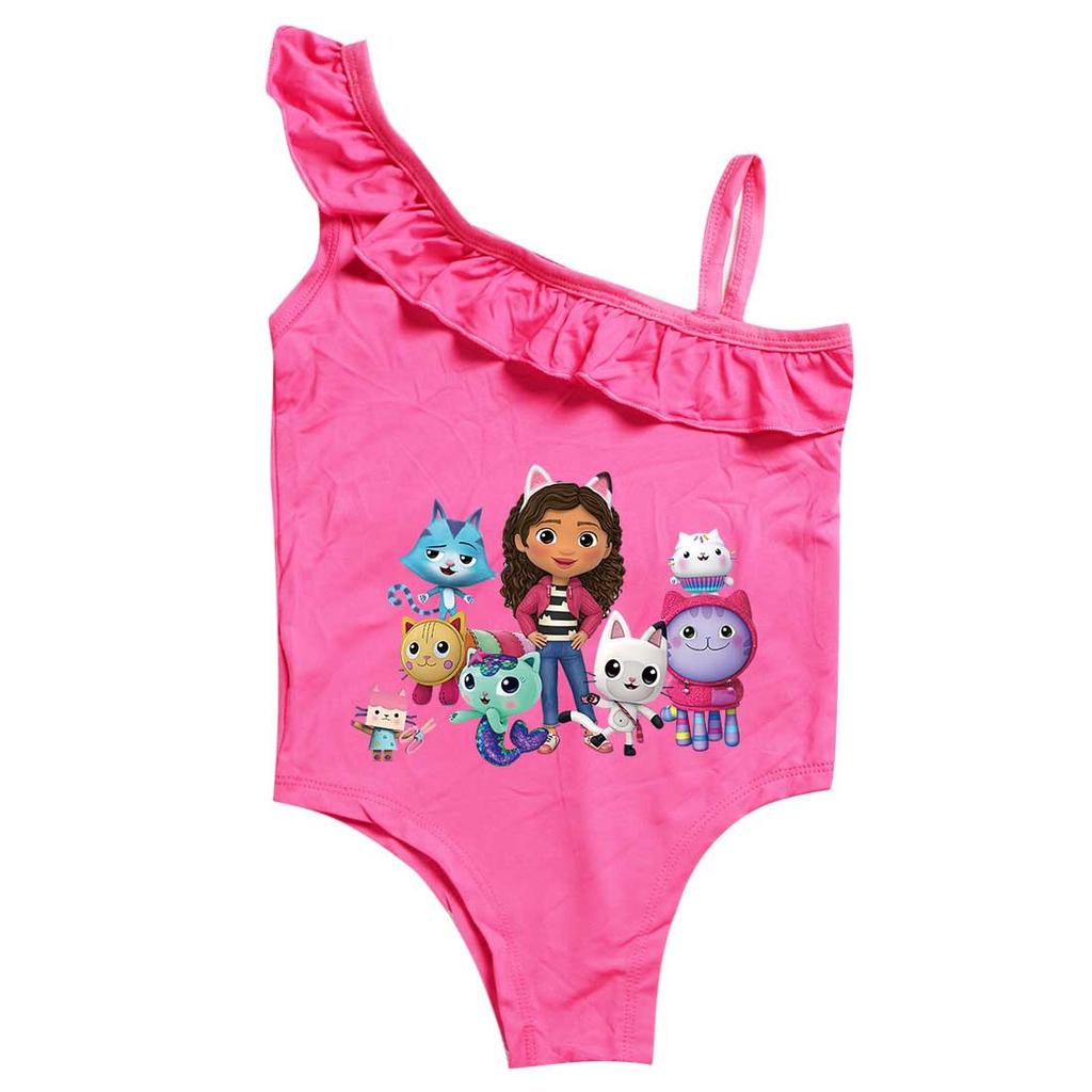 Kids Gabby Cat Swimwear Gabby's Dollhouse Girl Swimsuit One Piece Swimsuit For Baby Girls Toddler Beachewear