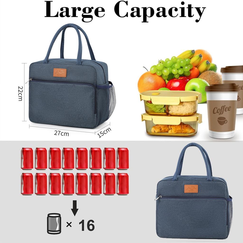 Large Capacity Tote Bento Insulated Lunch Bag Picnic Food Box Storage Ice Cooler Thermal Bag Portable Handheld Insulation Bags
