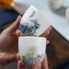 MULTIPOTENT Chinese White Mutton Fat Jade Kung Fu Tea Master Cup Gift Set