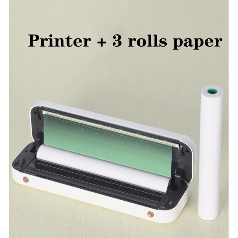 

Портативный принтер формата А4 Мини-термопринтер с беспроводным подключением Bluetooth Портативное мобильное устройство для печати формата А4 A4 Printer(+3Rolls)
