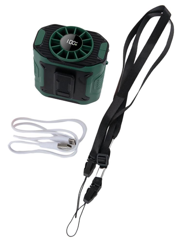 Lightweight Outdoor Cooling Fan Battery Fan Camping Fan Green Portable Fan 3600mAh Battery Hands-Free Operation