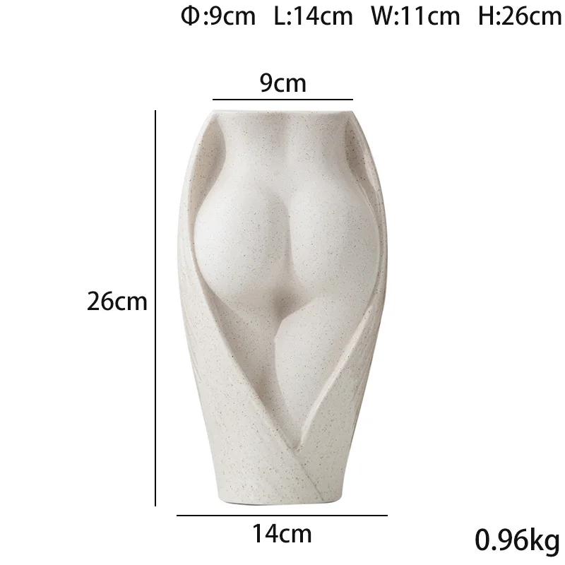 DXUIALOI Creative Minimalist Body Art Ceramic Vase Ornaments Nordic Living Room Female Sculpture Desktop Flower Arrangement Vase