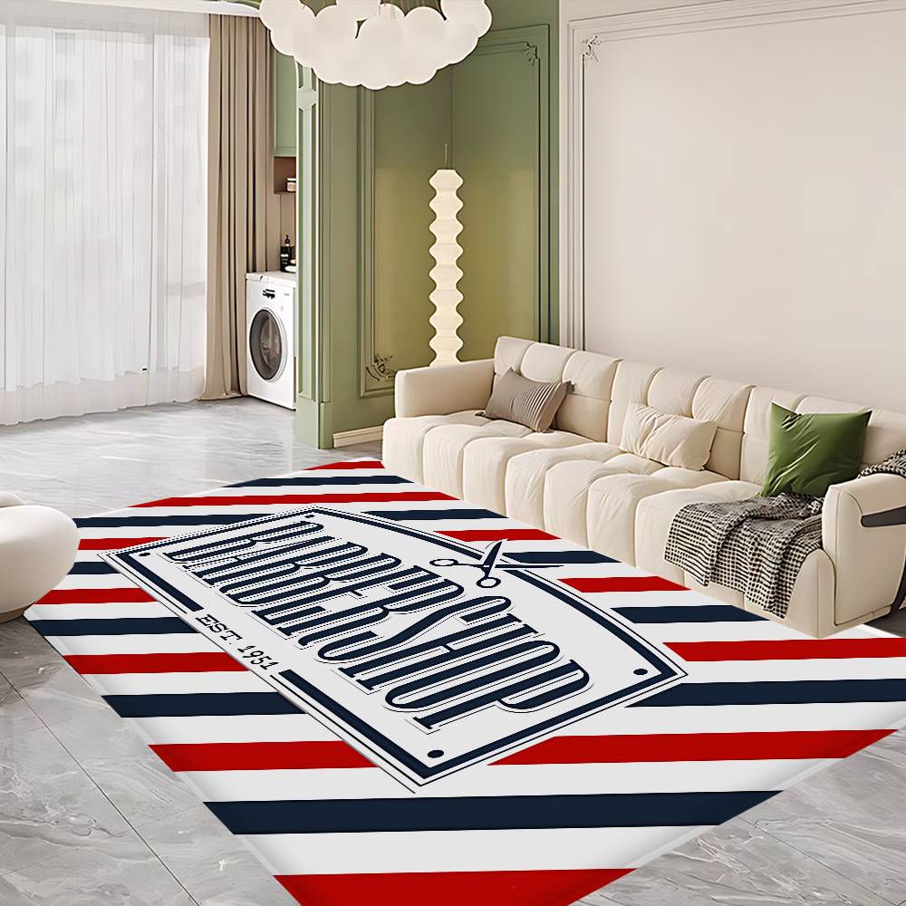 Barber Shop Fashion Floor Mat Rectangle Anti-slip Home Soft Badmat Front Door Indoor Outdoor Mat Welcome Doormat