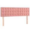 Vidaxl Łóżko Kontynentalne Z Materacem I Led, Różowy Aksamit 140X190Cm