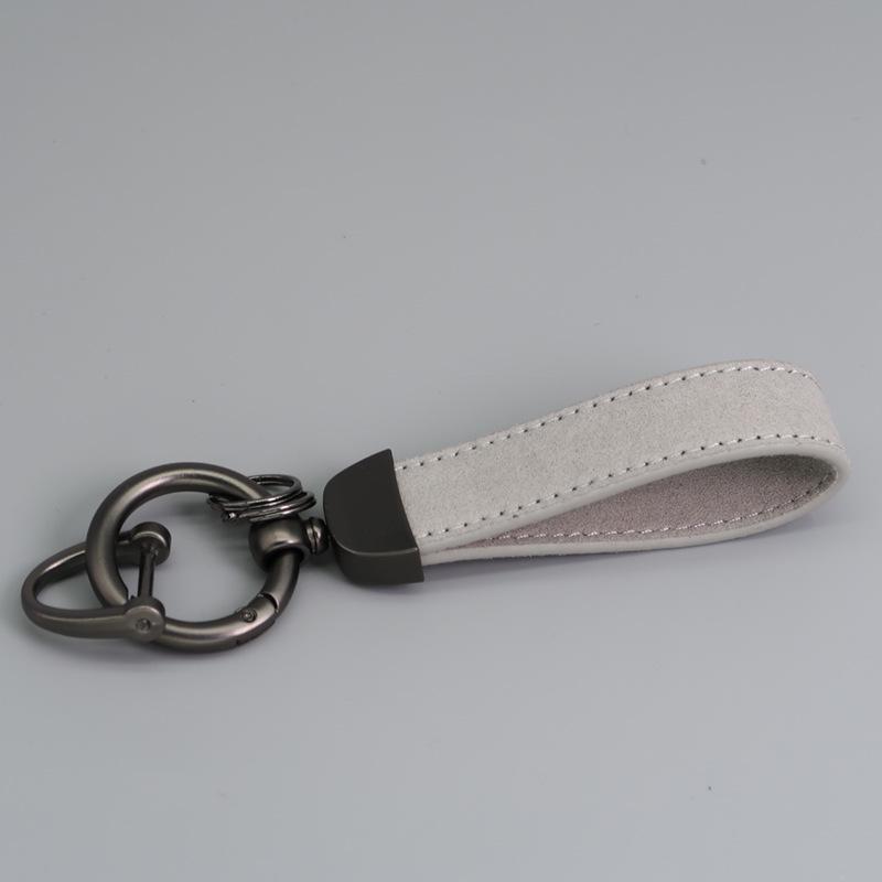 Customizable Microfiber Suede Car Keychain - Laser Engraved Logo Gift