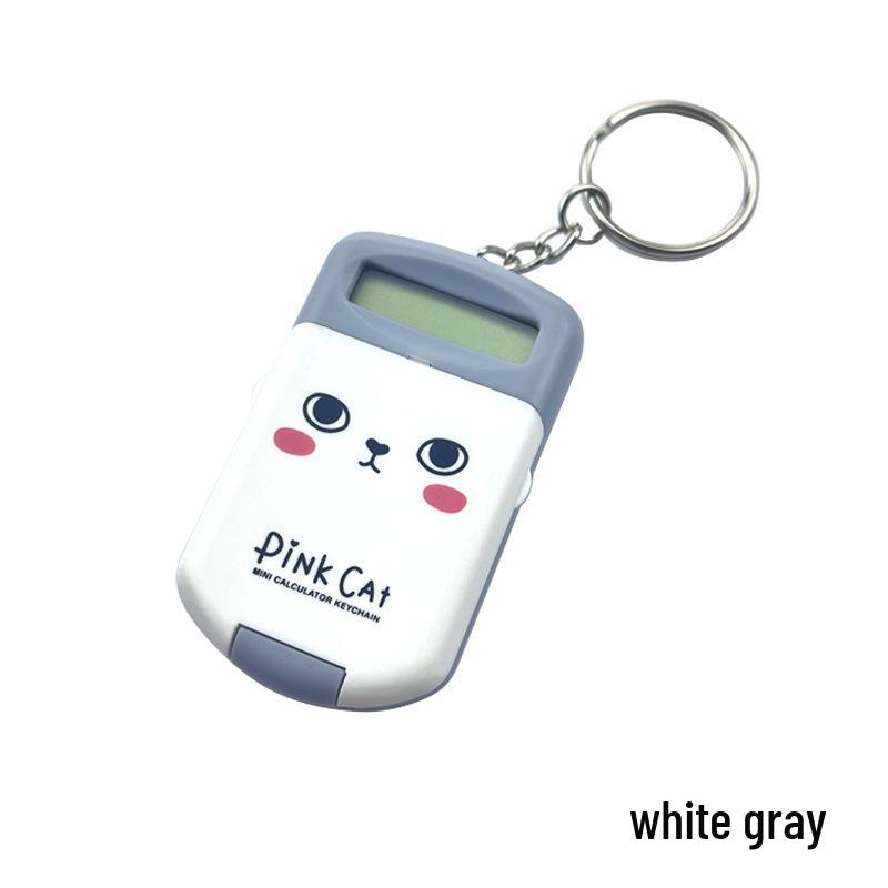 Cartoon Animal Flip-Top Mini Calculator Pendant for Kids