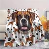 1PC Cute Pet Puppy Print Flannel Blanket, High quality All Seasons, Home Decor, Warmth and Comfort, Perfect for Christmas Gifts