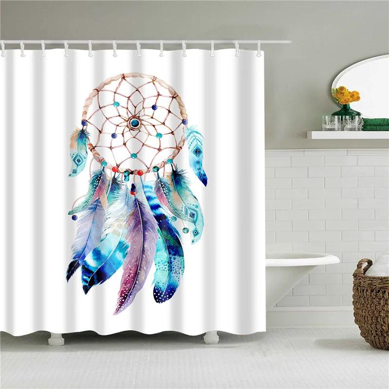 Classic Blue Sky Animals Seaside Shell Shower Curtain Bathroom Curtain Frabic Waterproof Polyester With Hooks