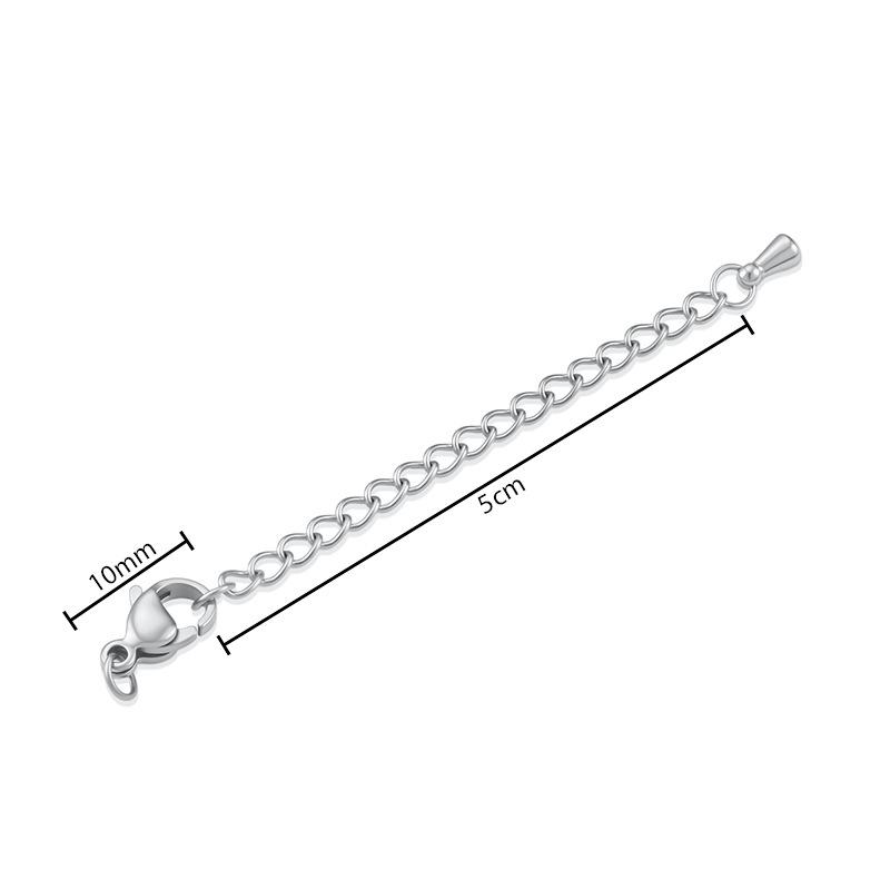 Stainless Steel Extended Chain Water Drop Tail Chain Love Tail Chain Vacuum Furnace Electroplating Necklace Bracelet Diy Jewelry