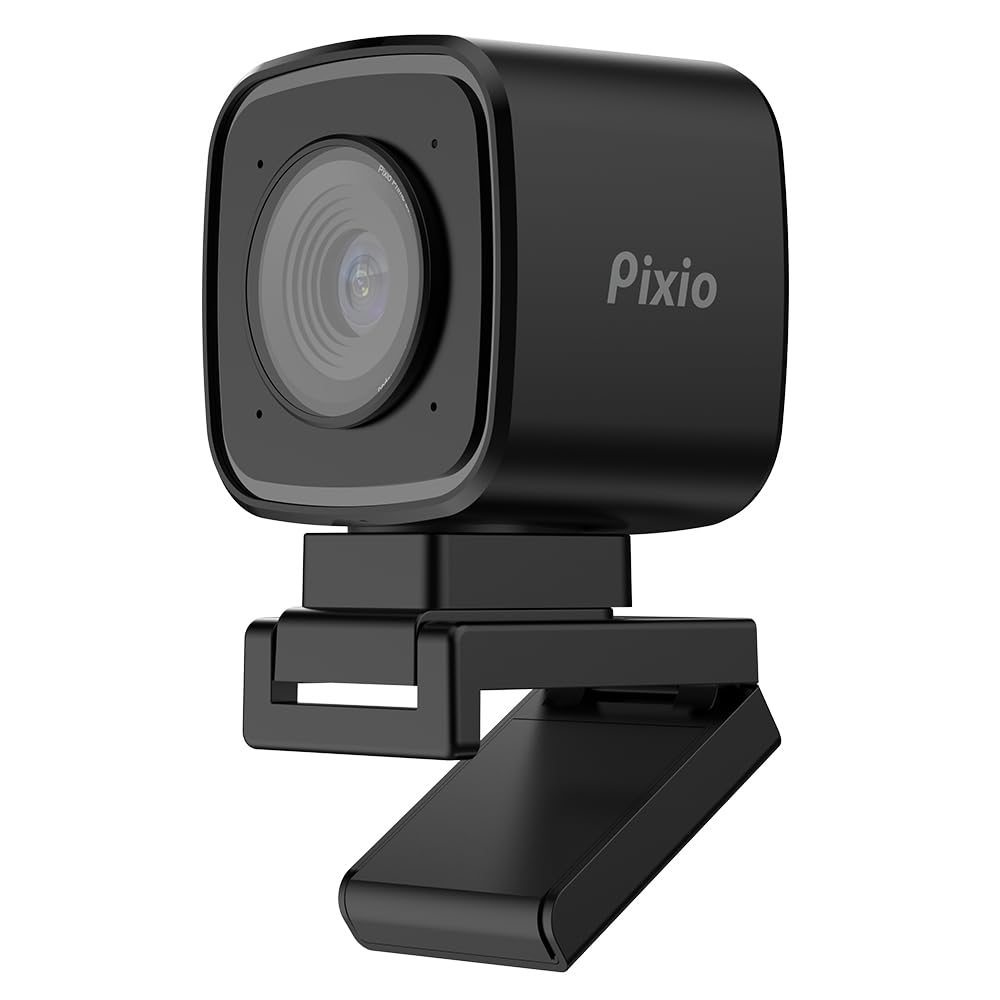

Pixio PXSC1 StreamCube Webcam with 2K 5MP WQHD streaming Zoom AI, 1440p/30fps, 1080p/60fps, resolution, built-in microphone, Windows/Mac compatible,