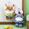 Cute Cartoon Animal Plush Pendant Doll Toy Stuffed Keychain Backpack Bag Ornaments Cute Fox Rabbit Kids Christmas Gifts