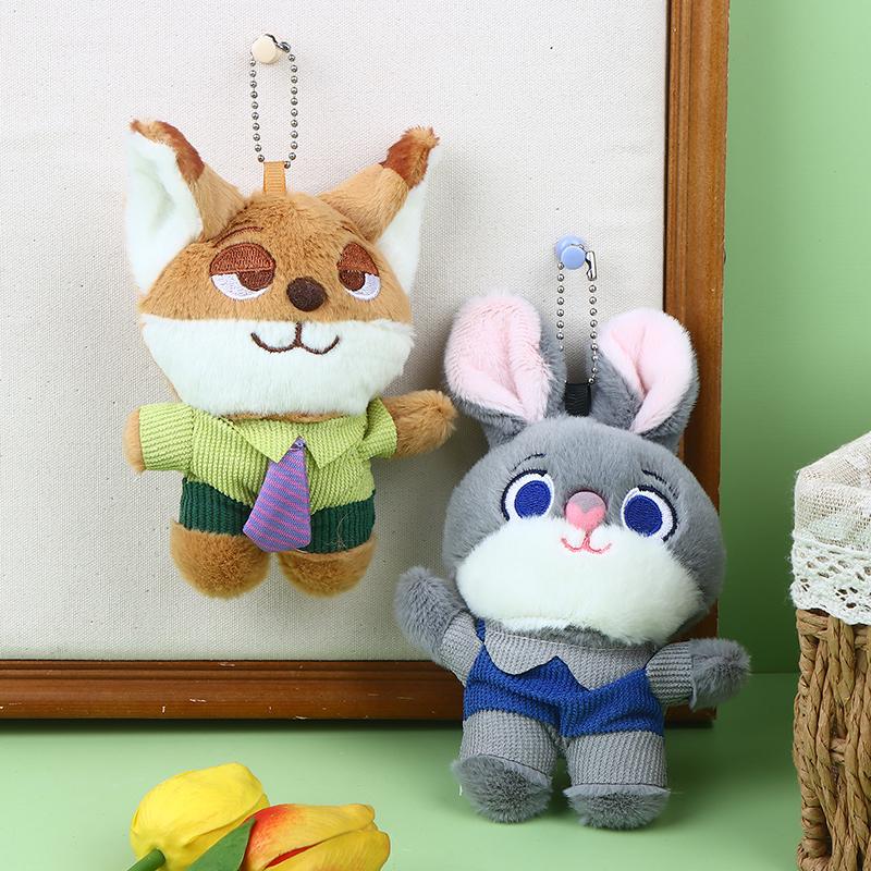 Cute Cartoon Animal Plush Pendant Doll Toy Stuffed Keychain Backpack Bag Ornaments Cute Fox Rabbit Kids Christmas Gifts