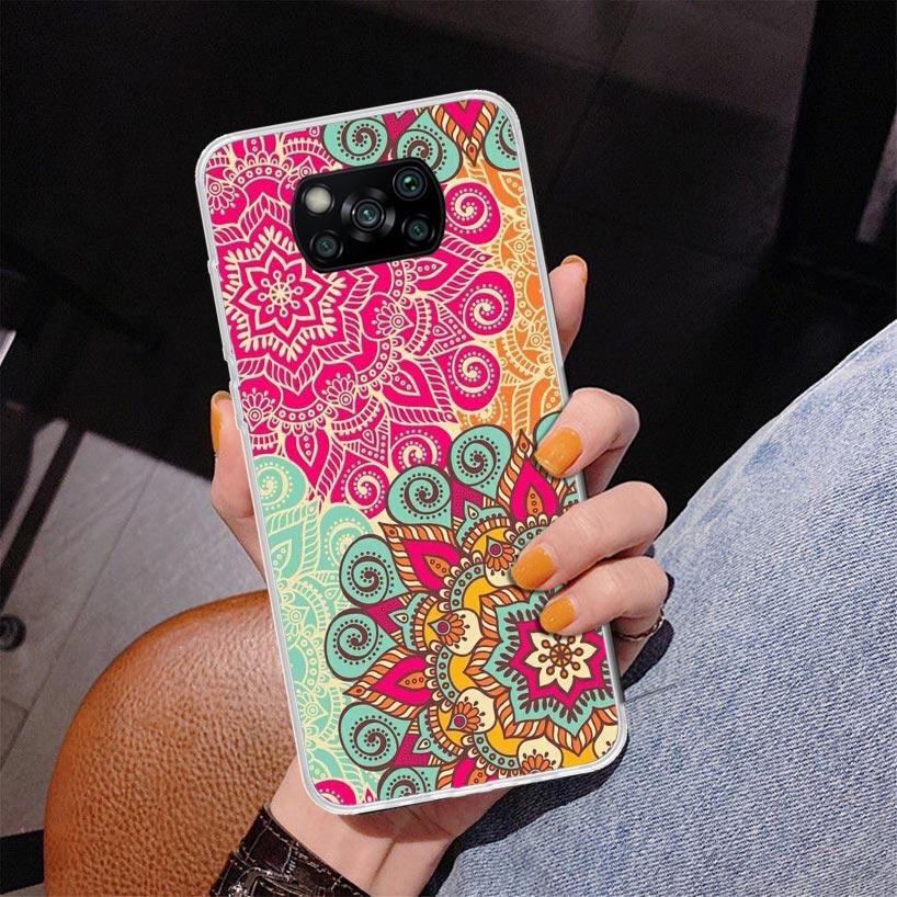 Totem Mandala Colorful Flower Phone Case For Xiaomi Poco X7 X6 X5 Pro F7 Ultra Redmi 15C 15 13C 13 12C 12 10 10A 10C 9 9A 9C 9T