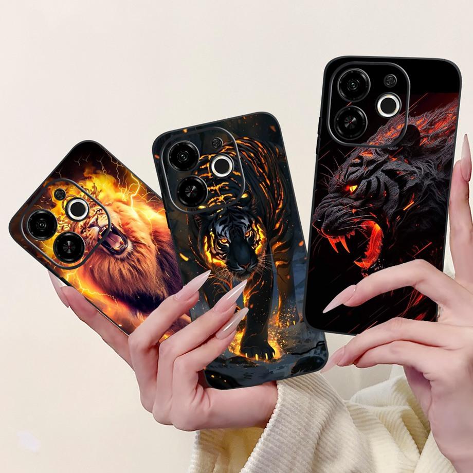 For Tecno Spark 30 30c 30 Pro 4G Spark 30c 5G Case Cute Animals Tiger Lion Dragon Cartoon Cover On Pop 9 5G Soft Silicone Coque