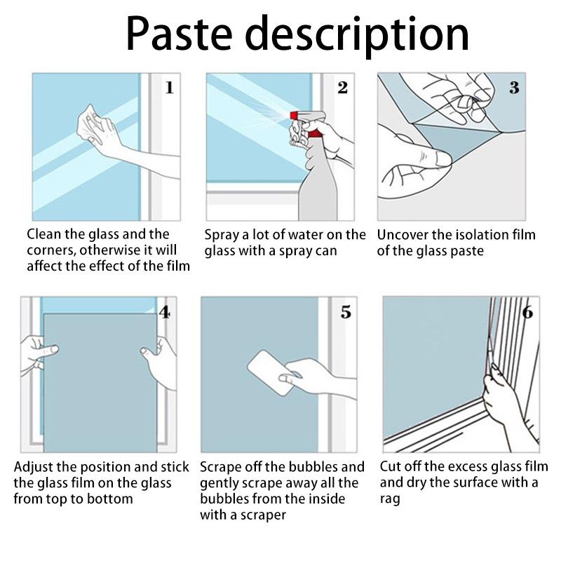 Frosted Window Film Privacy Static Cling Glass Sticker Anti-UV Anti-Glare Decorative Film for Home Office Bathroom
