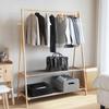 Clothes Rack with Shelves 132 X 45.5 X 150.5 Cm Bamboo
