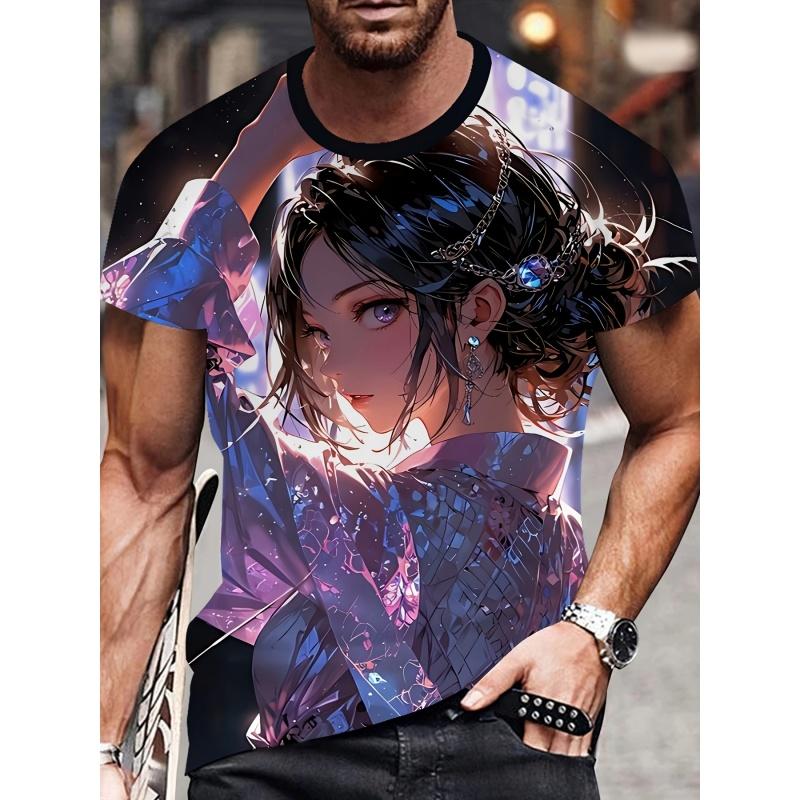 Buntes Mode-Muster T-Shirt für Männer Schöne Jungen Mädchen 3D-bedruckte T-Shirts Sommer Kurzarm Rundhals Oberteile Lockere T-Shirts