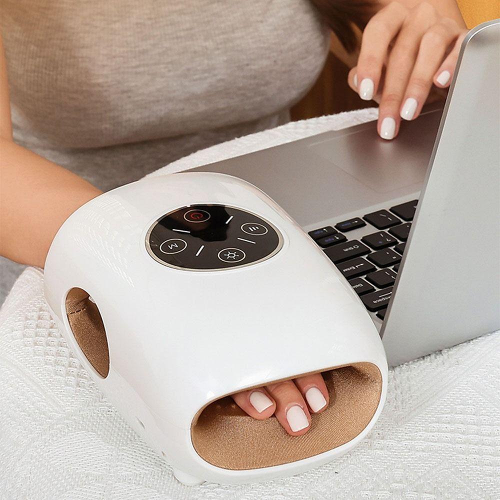 Wireless Hand Massager Heating Function Acupoint Hot Compress Electric Massage Tool Full Wrap Press Adjustable