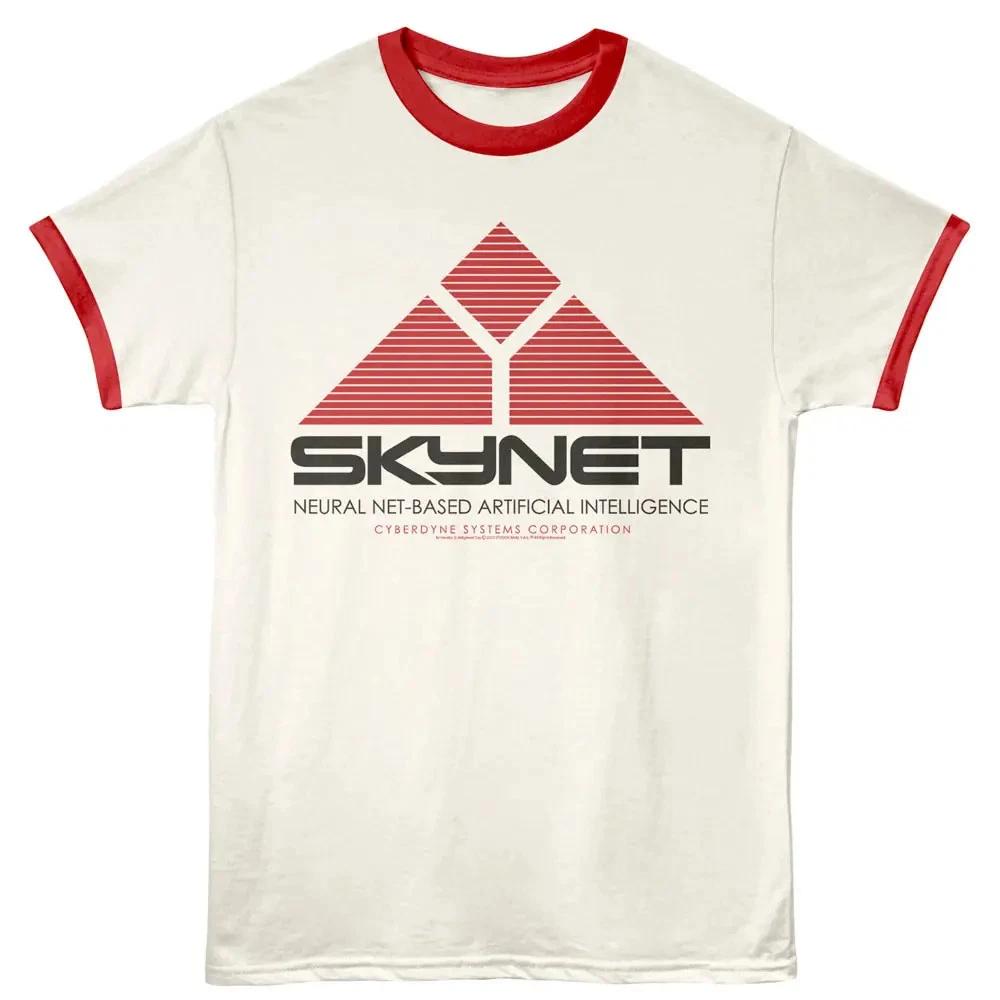 Terminator 2 Skynet Logo Ringer T Shirt S