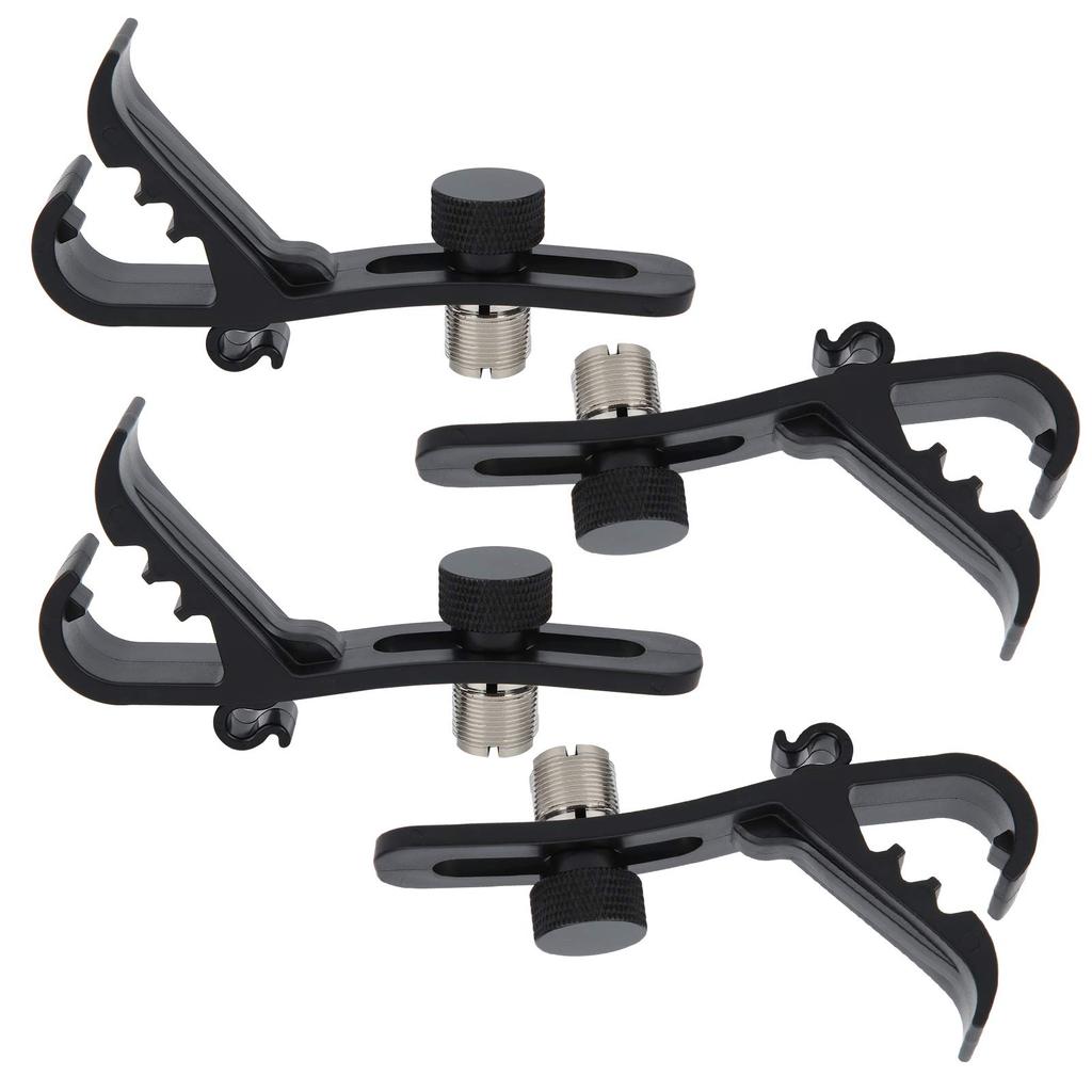 Drum Microphone Fixed Clamp Set of Three Groove Adjustable for Musical Instruments and Drum Versatile Clips, Holders, 4, Shockproof, Points, Height,