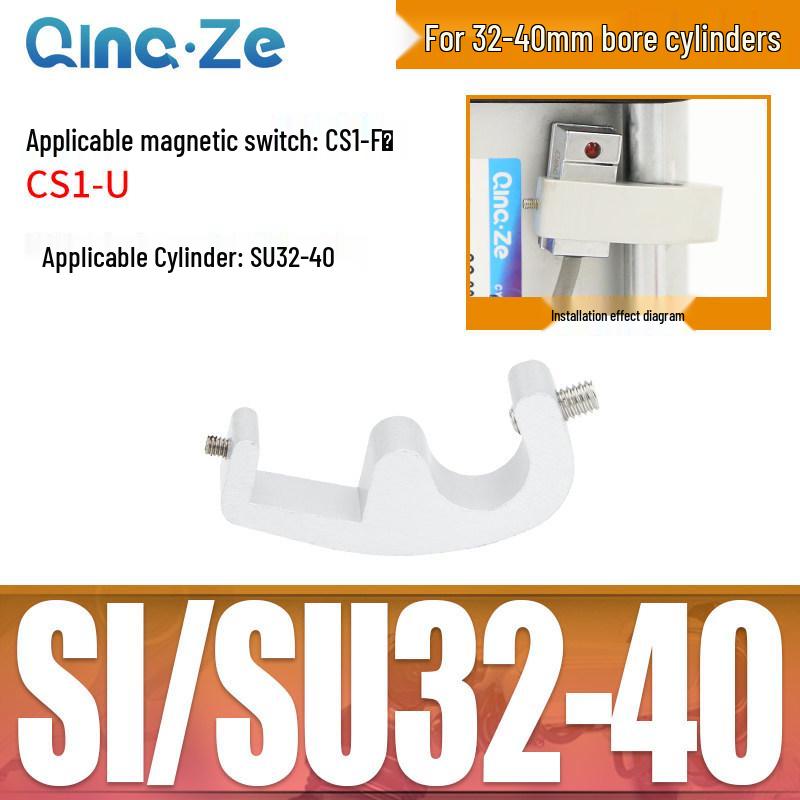 Zylinder SC CS1-F U mit Magnet schalterhalterung CMSG, Befestigungswinkel MBB und Zylinderzubehör D-A93 SU.