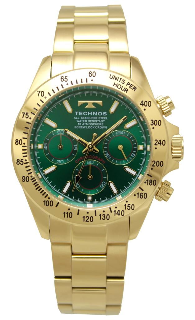 Chronograph Watch 10 ATM Water Resistant T4C01GM Gold [Technos] Men's