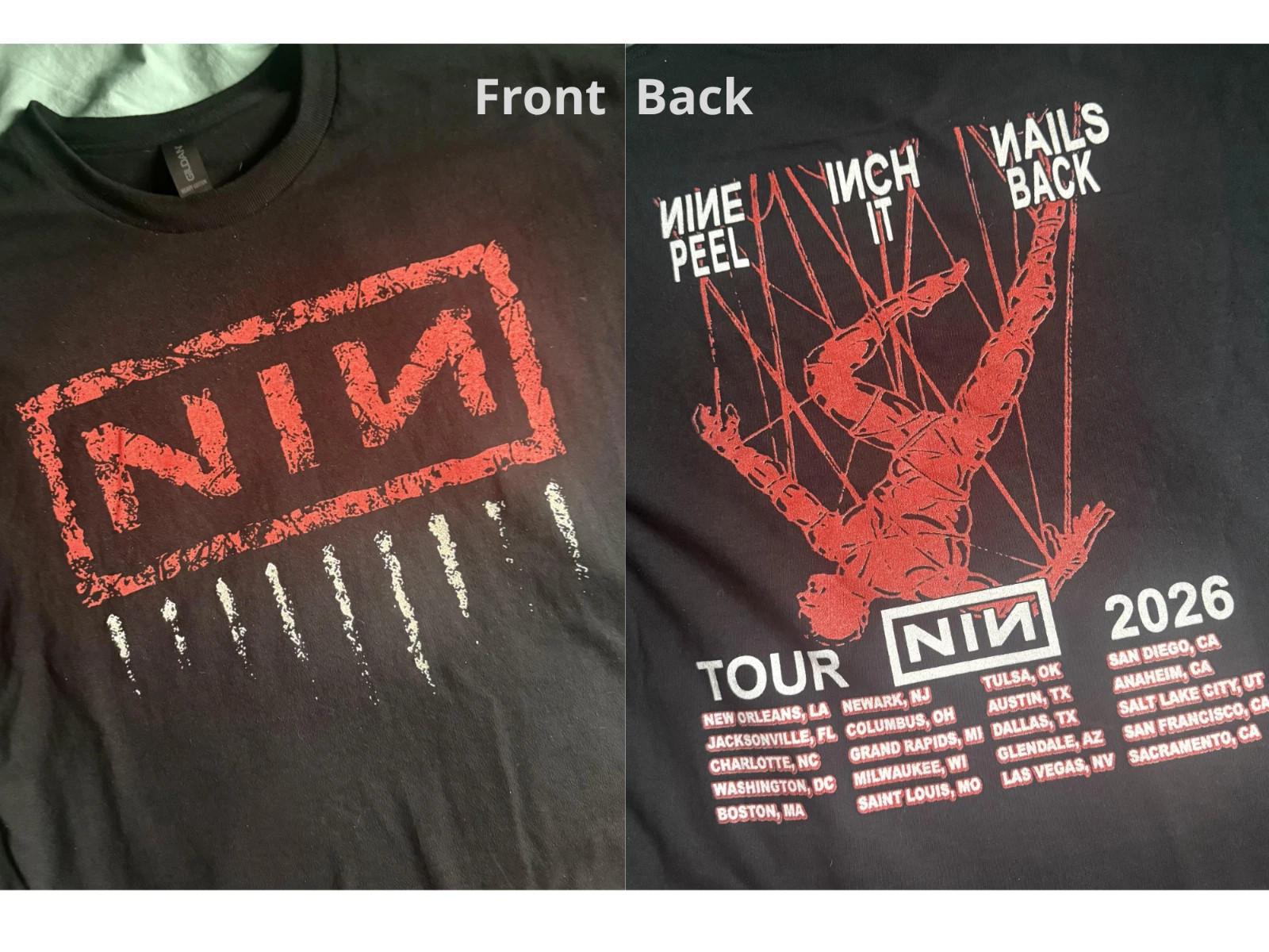 Nine Inch Nails Peel It Back Tour 2026 T-shirt XXXXL