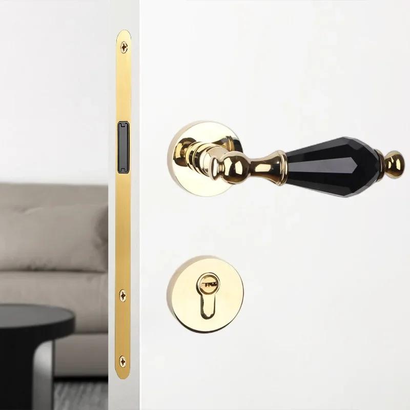 Metal Ceramic Indoor Door Lock Silent Lock Safety Split Locks Magnetic Lock Door Handle Door Furniture Hardware Accessories Tool