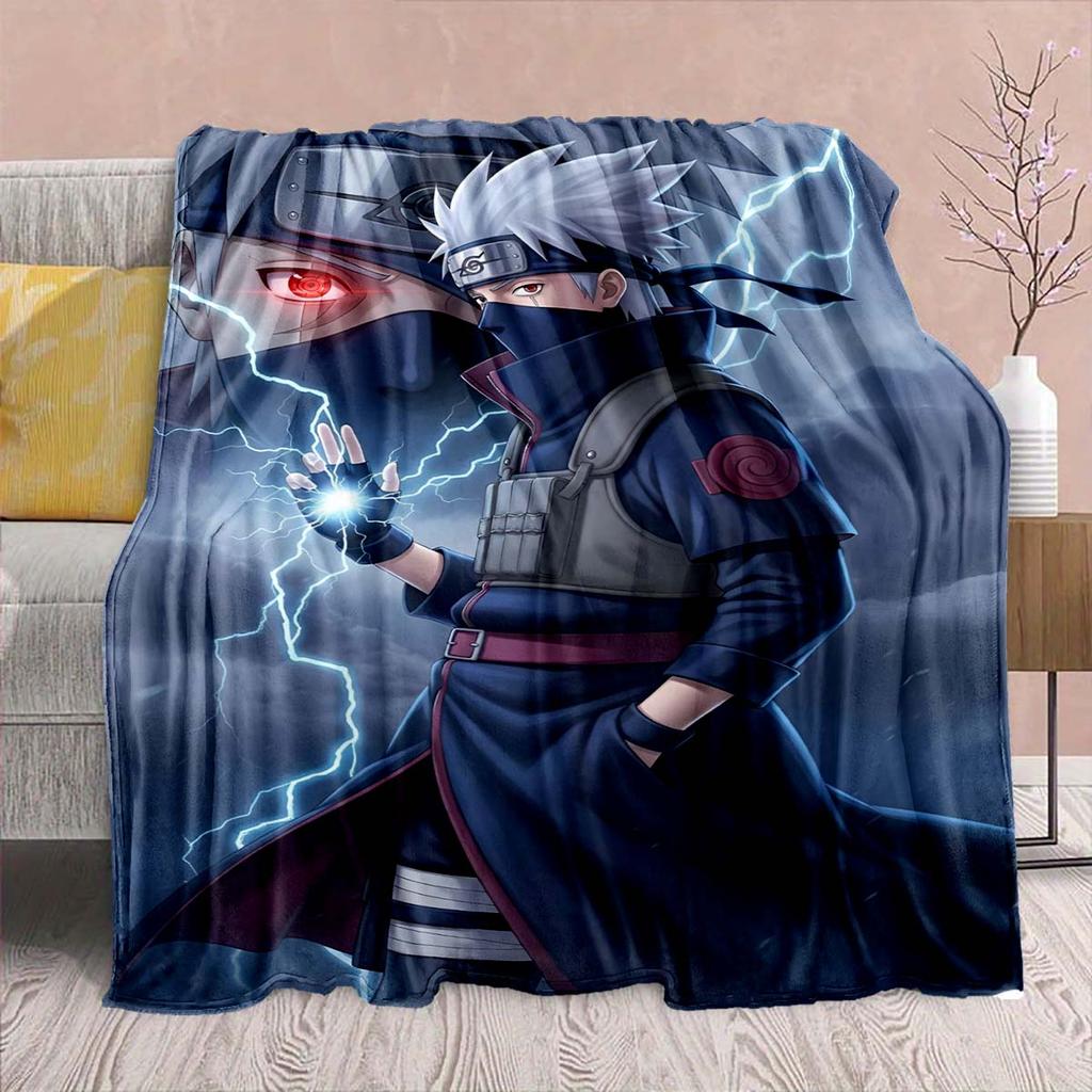 Naruto Anime Flannel Blanket - Soft Warm Perfect for Sofa, Bedding Camping Travel Office Home Decor -QJY