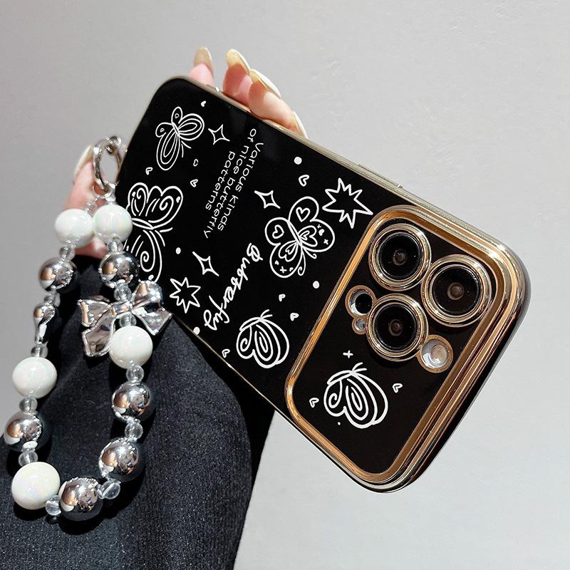 Large Windows Suitable for Apple 15PROMAX 13 Protective Case Big Butterfly Black Soft Shell IPhoneXSMAX Mobile Phone Case
