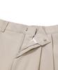 GNOK [Summer] Double-Pleated Elastic Wide Slacks [Beige]