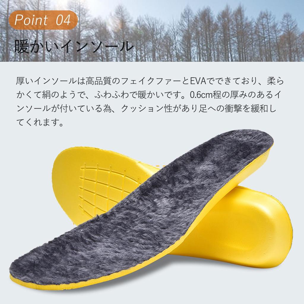 TIDELION and Winter Size Men's Women's Waterproof, Cold-Resistant, Non-Slip Boots, Lightweight, Black, 28.0cm