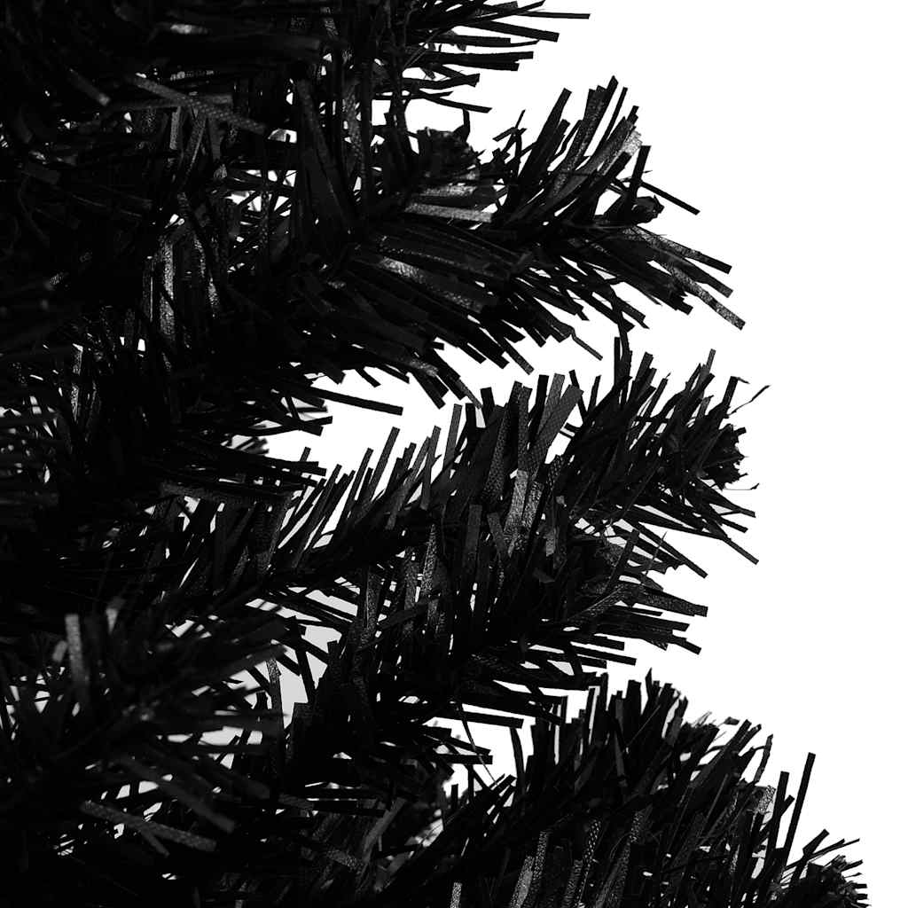 Vidaxl Artificial Christmas Tree With Lights And Baubles, Black, 150 Cm, Pvc