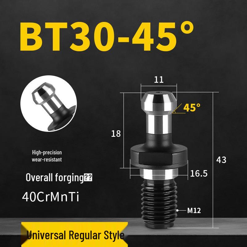 

High-Precision CNC Tool Holder Pull Studs: BT30, BT40, BT50 with Through-Hole Coolant Ejection, Pull-Type Internal Coolant, 45°, 60°, 90°.
