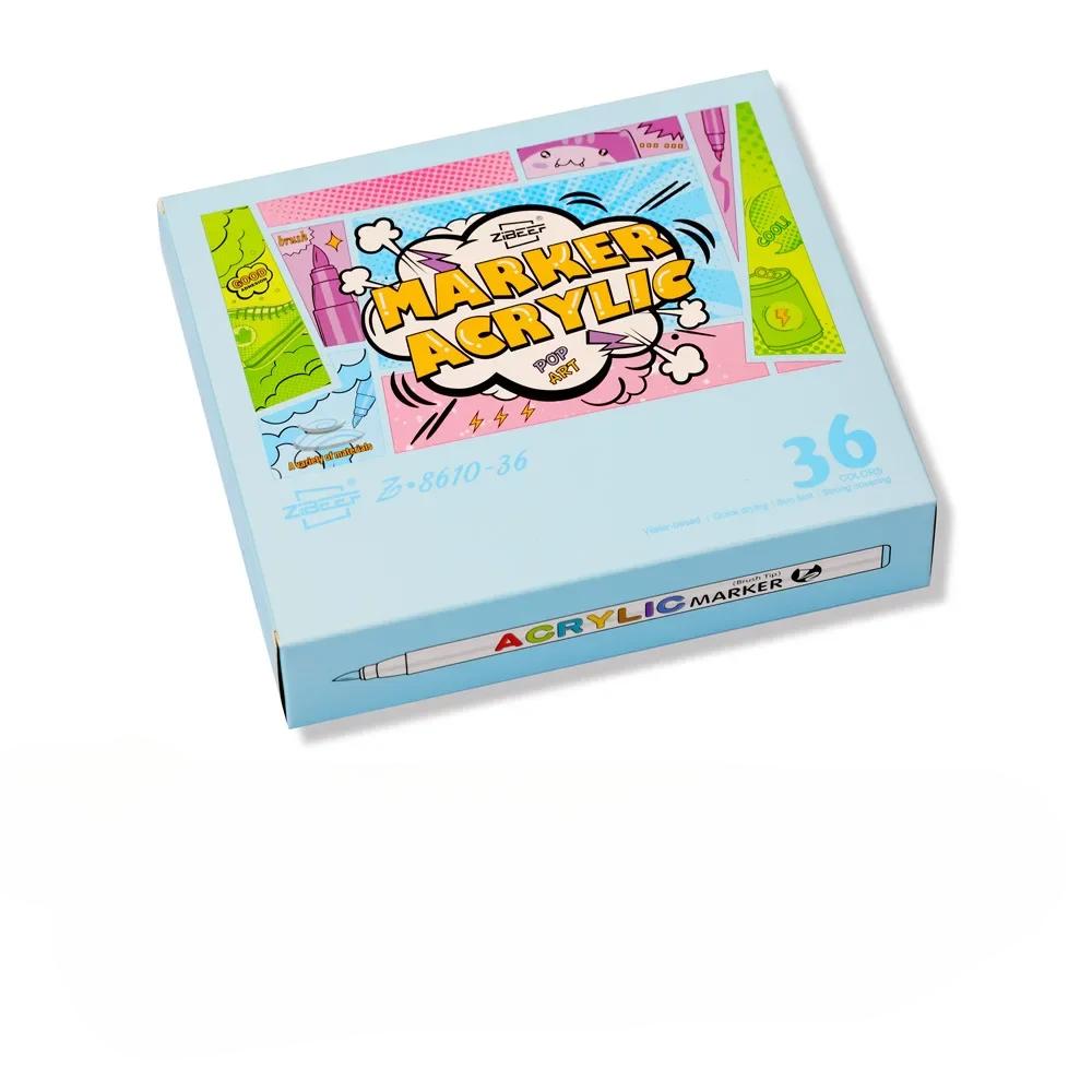 18/60 Colors Acrylic Markers Collection Brush Pens for Fabric Rock Painting Pen Ceramic Glass Canvas DIY Card Making Art Supplies