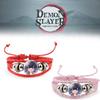 Stylish Kimetsu No Yaiba Leather Bracelet With Inosuke Charm Mixed Materials