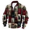 Men's Solid Color Corduroy Zipper Neck Long Sleeve Top Men's Casual Lapel Top